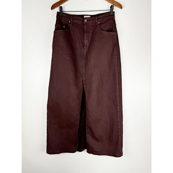 Anthropologie Sz 12 The Madi Front-Slit Denim Skirt by Pilcro MSRP$160.00 - Picture 2 of 6